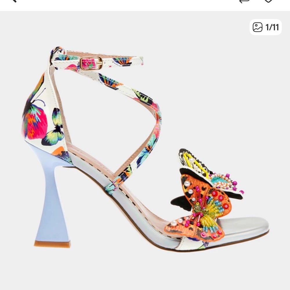 Betsey Johnson Trudie Strappy Heels blue NWOT size 9.5